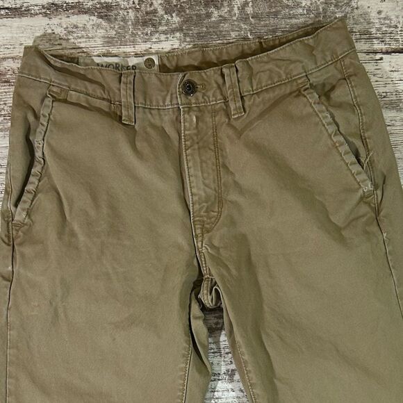 Men’s Gap 1969 09 Worker cargo pants khaki tan distressed straight Sz 31 x 30.5” - Picture 2 of 9